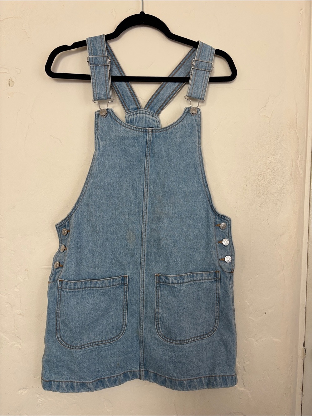Forever 21 Light Blue Denim Pinafore Dress